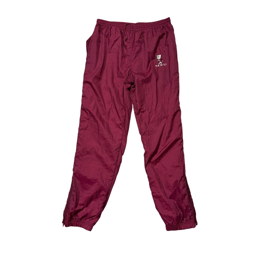 Vintage MSU Bulldogs Windbreaker Track Pants XL Nylon Y2K College Athletic